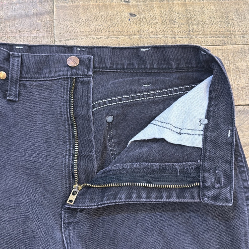 VTG Wrangler Woman's 14MWZCB 11X36 (28X34.5) Cowboy Cut Faded Black USA 1990's - Picture 8 of 16